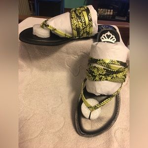 Fergalicious by Fergie, Silvia Yellow Neon Flip Flops, Size 8 1/2M